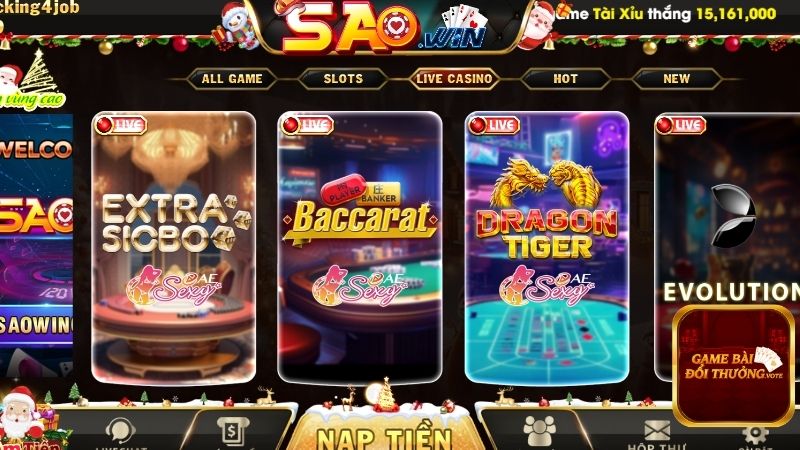 Saowin - Cổng game bài đổi thưởng nhận ưu đãi cực khủng 3 Giao diện tại Saowin được tối ưu hóa