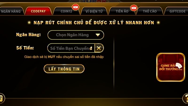 Thành viên phải nạp tiền để được chơi game tại Top88